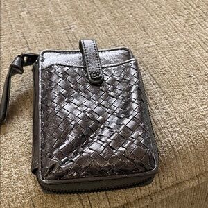 Woven Metallic Wristlet Wallet